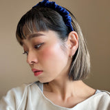 Navy Velour Gather Headband