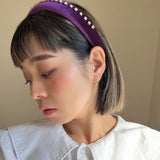 Purple Velour Studs OG Headband