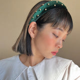 Green Velour Studs OG Headband