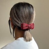 Red Ribbon Jacquard Hair Pony