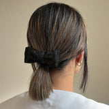 Black Ribbon Jacquard Hair Pony