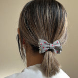 Grey Dot Silver Studs Hair Pony