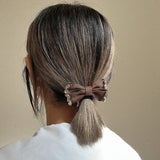 Brown Dot Gold Studs Hair Pony
