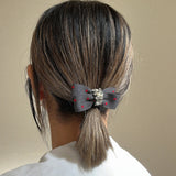 Dark Grey Dot Studs Hair Pony