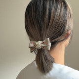 White Beige Dot Pearl Hair Pony