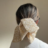 White Gold Jacquard Shuriken Scrunchie