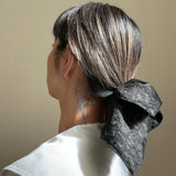 Black Jacquard Shuriken Scrunchie