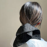 Black Jacquard Shuriken Scrunchie