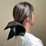 Black Jacquard Shuriken Scrunchie