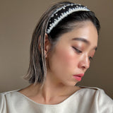 Black White Mohair Headband