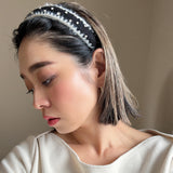 Black White Mohair Headband