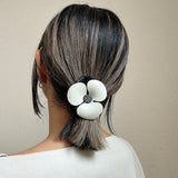 White Flower Hair Pony