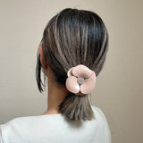 Pink Beige Flower Hair Pony