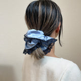 Blue Navy Satin Scrunchie