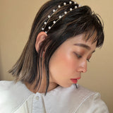 Gold Pearl Line Headband
