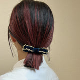 Velvet Navy Barrette
