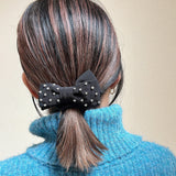 Silk Black Lil Silver Ribbon Pony
