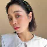 Gold Green Studs Headband