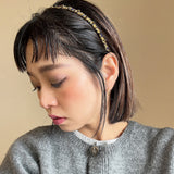 Narrow Navy Gold Headband