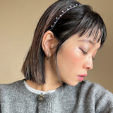 Narrow Navy Silver Headband