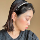 Narrow Headband Navy Silver Mix