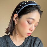 OG Headband Velour Grey Rainbow