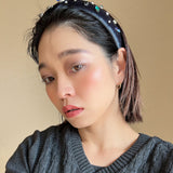 OG Headband Velour Grey Rainbow