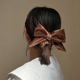 Big Ribbon Brown Velour Scrunchie