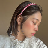 Tight Headband Velour Pink Pearl