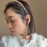 Tight Headband Velour Brown Gold Studs