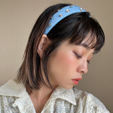 Thin Headband Light Blue Flower