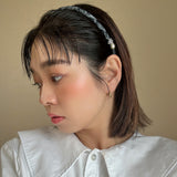 Tight Headband Snake Denim Pearl