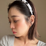 Gather Headband White Black Dot