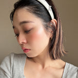 Thin Headband White Dot Silver Studs