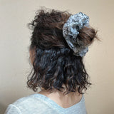 White Black Ribbon Scrunchie