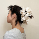 Black and White Frills Scrunchie