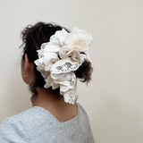 Black and White Frills Scrunchie