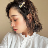 Gold Ribbon Studs Hair Pin