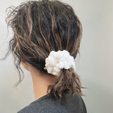 White Kusyu Scrunchie