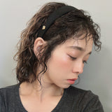 Silk Black Thin Headband No Studs