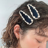 Navy Blue Silver Hair Pin