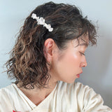 Clear White Flower Barrette