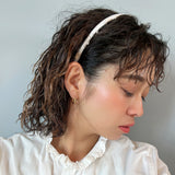 Tight Headband White Gold Dot with White