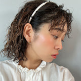 Tight Headband White Gold Dot with Black