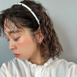 Tight Headband White Gold Dot with Black