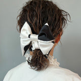 Big Ribbon White Black Scrunchie