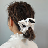 White Black Big Dot Scrunchie