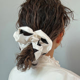 White Black Big Dot Scrunchie