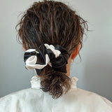 Black White Big Dot Scrunchie