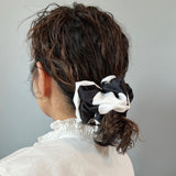 Black White Big Dot Scrunchie
